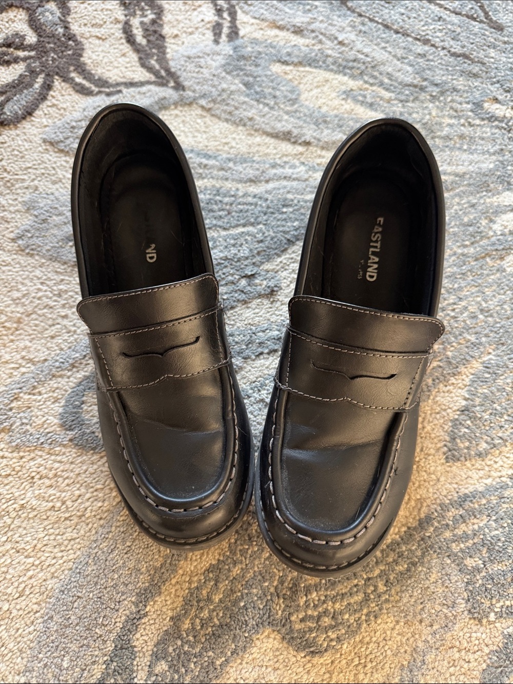 Eastland Black Leather Women's Penny Loafers